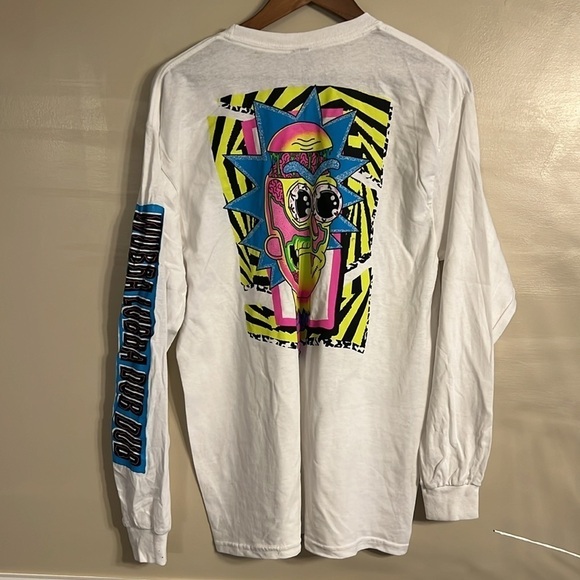 Rick And Morty Adult Swim Graphic Screen T-Shirt Long Sleeve White Size M NWOT - Picture 3 of 6